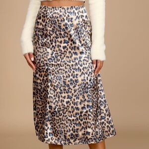 Lulus leopard print midi skirt